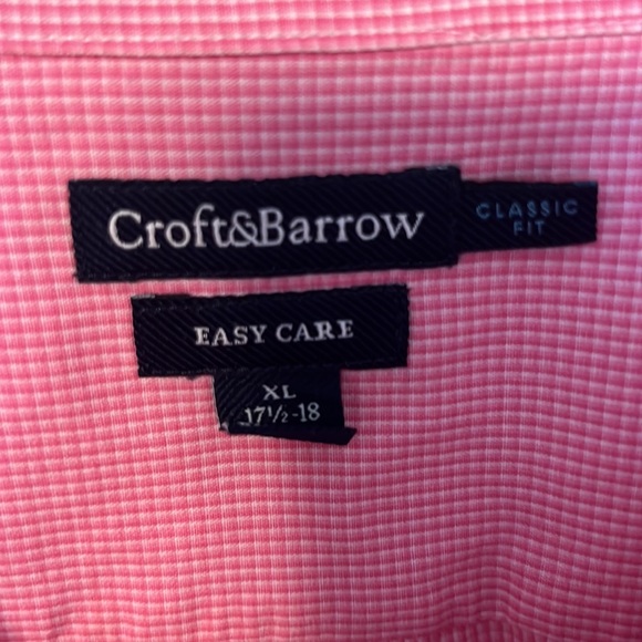 Men’s Pink Croft & Barrow Short-Sleeve Button Down - Picture 4 of 8